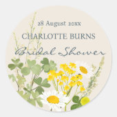 Wildblumen Benutzerdefiniertes Brautparty Runder Aufkleber (Vorderseite)