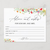 Wildblumen Beratung und Wünsche Brautparty Karten (Vorderseite)