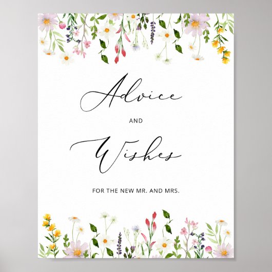 Wildblumen Beratung und Wünsche für Newlyweds Post Poster (Vorne)