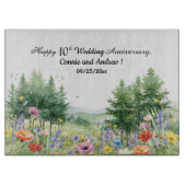 Wildblumen Berge 10. Hochzeitstag Schneidebrett (Vorderseite)