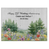 Wildblumen Berge 25. Hochzeitstag Schneidebrett (Vorderseite)