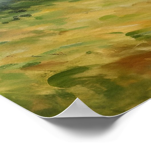 Wildblumen Berge Landschaft Impressionismus Kunst Poster (Ecke)