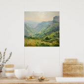 Wildblumen Berge Landschaft Impressionismus Kunst Poster (Küche)