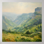 Wildblumen Berge Landschaft Impressionismus Kunst Poster (Vorne)