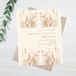 Wildblumen BHO Haushalt Geburtstagseinladung<br><div class="desc">Eine elegante 50. (oder jedes Alter) Geburtstagseinladung. Cremefarbener Hintergrund mit ockerfarbenen Wildblumen in Beige,  Rosa und staubgrünem Grün. 1 Blatt = 1 Einladung mit Druckkante bis Kante.</div>