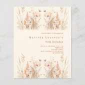 Wildblumen BHO Haushalt Geburtstagseinladung (Vorderseite)