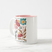 Wildblumen Bibelverse Zweifarbige Tasse (Vorderseite Links)