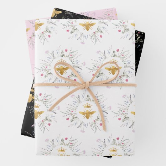 Wildblumen Bienendesign Geschenkpapier Set (Beispiel)