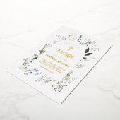 Wildblumen bilden einen Rahmen für Taufe Folieneinladung (Gedreht)