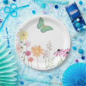Wildblumen Bird Butterfly Girls Geburtstagsparty Pappteller (Party)