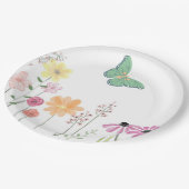 Wildblumen Bird Butterfly Girls Geburtstagsparty Pappteller (Schrägansicht)