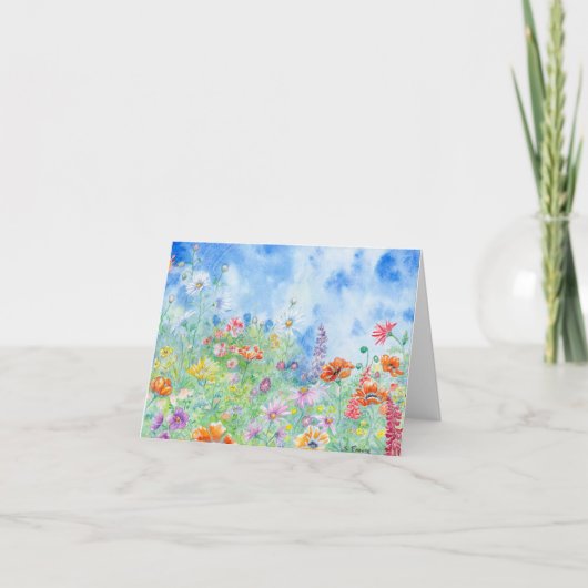Wildblumen Blank Notecard Dankeskarte (Vorderseite)