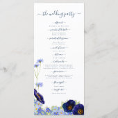 Wildblumen Blau Boho Hochzeitsprogramm Menükarte (Rückseite)