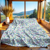 Wildblumen Blau Fleece Blanket, groß