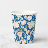 Wildblumen Blau Gingham Schleife Abschlussfeier Pappbecher (Rückseite)