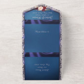 Wildblumen Blauer Streifen, Spitzen und Lichter All In One Einladung (Außenbereich)