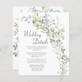 Wildblumen Blue Green Wedding Card (Vorne/Hinten)