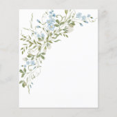Wildblumen Blue Green Wedding Card (Rückseite)