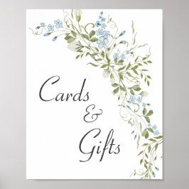 Wildblumen Blue Green Wedding Cards und Geschenke Poster