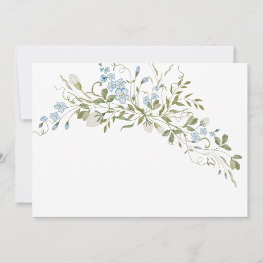 Wildblumen Blue Green Wedding speichern das Datum (Rückseite)