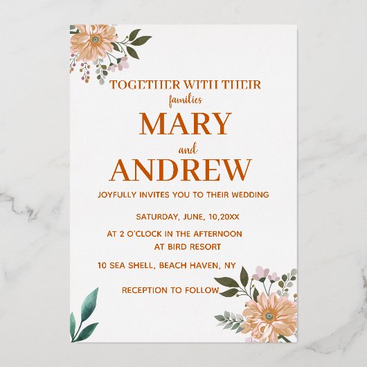 Wildblumen blühen folieneinladung (Vorderseite)