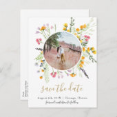 Wildblumen blühen Save the Date Foto Postkarte (Vorne/Hinten)