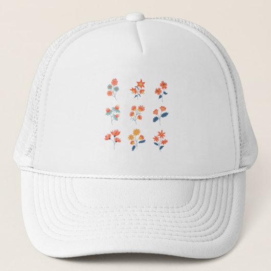 Wildblumen Blume Botanisch Truckerkappe (Vorderseite)