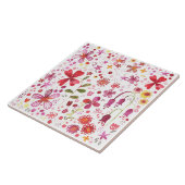 Wildblumen Blumen Aquarell Garten Fliese (Seite)