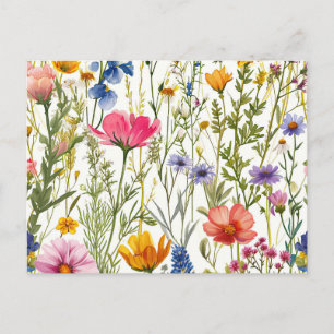 Wildblumen-Blumen-Baby-in-Blüten-Baby-Party-Frühli Postkarte