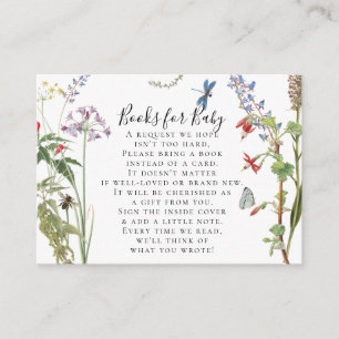 Wildblumen-Blumen-Biene-Aquarell-Bücher-Baby-Party Begleitkarte