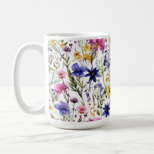 Wildblumen Blumen Pink Lila Tasse (Links)