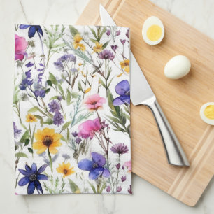 Wildblumen Blumen Pink Purpur Geschirrtuch
