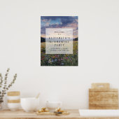 Wildblumen-Blumen-Ruhestandsfeier-Willkommensschil Poster (Küche)