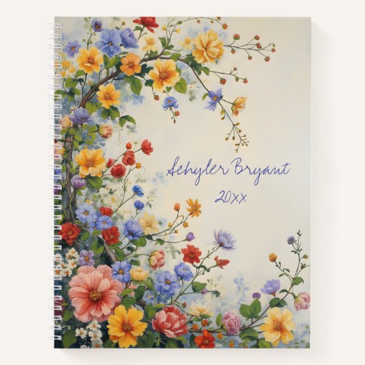 Wildblumen-Blumen-Spiral-Journal-Notizbuch Notizblock (Vorderseite)