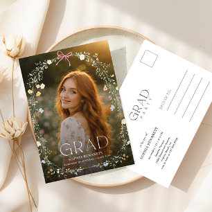Wildblumen-Blumenband-Foto-Abschluss-Einladung Postkarte
