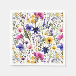 Wildblumen Blumenbeete Blume Aquarell Serviette