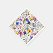 Wildblumen Blumenbeete Blume Aquarell Serviette (Ecke)