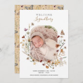 Wildblumen Blumenbild Neue Babygeburt Annou Ankündigung (Vorne/Hinten)