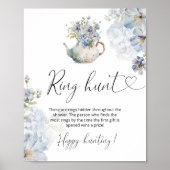 Wildblumen Blumenblau Jagen Brautparty Poster (Vorne)