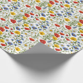 Wildblumen Blumenblüten Rustikale Farben Hübsch Geschenkpapier (Ecke)
