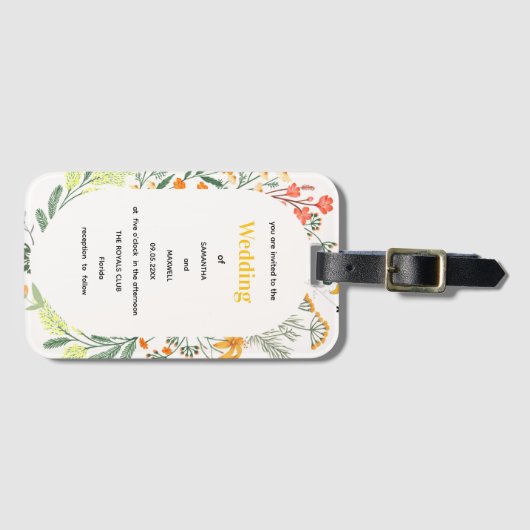 Wildblumen-Blumenbogen-Gartenparty-Einladung Gepäckanhänger (Vorderseite (Horizontal))