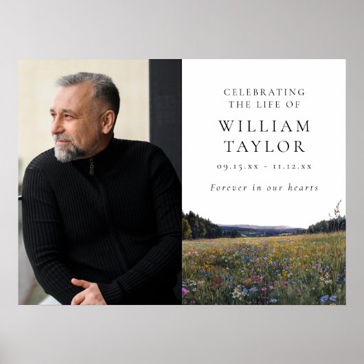 Wildblumen-Blumenfeier Des Lebens Willkommensschil Poster (Vorne)