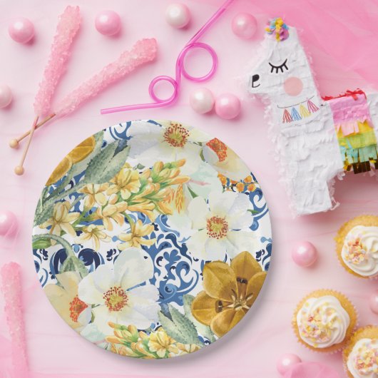 Wildblumen Blumengarten FrühjahrsBrautparty Pappteller (Party)