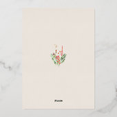 Wildblumen Blumengarten Hochzeit Gold Folieneinladung (Rückseite)