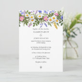 Wildblumen Blumengedecktes Foto Hochzeit Einladung (Stehend Vorderseite)