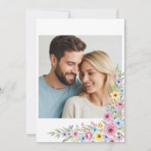 Wildblumen Blumengedecktes Foto Hochzeit Einladung (Rückseite)