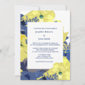 Wildblumen Blumengelb Blau Künstlerisch Hochzeit 2 Einladung (Vorderseite)