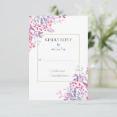 Wildblumen Blumengoldgeometrische Hochzeit RSVP Karte (Stehend Vorderseite)