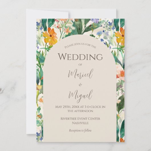 Wildblumen Blumenhochzeit Einladung (Vorderseite)