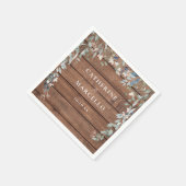 Wildblumen Blumenkaskade Rustikale Holzhochzeit Serviette (Ecke)